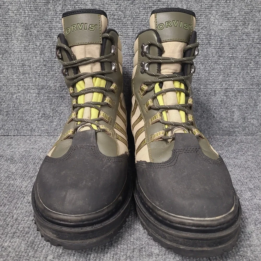 Orvis Encounter Wading Boots Mens US 12 Olive Green Vibram Sole 16FO